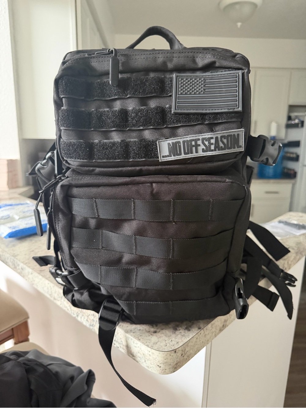 No Off Season Black Tactical Backpack with MOLLE